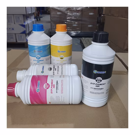 1000ml de tinta de impresión de pigmentos de película PET Dtf blanca Cmyk para inyección de tinta Digital Dtf T